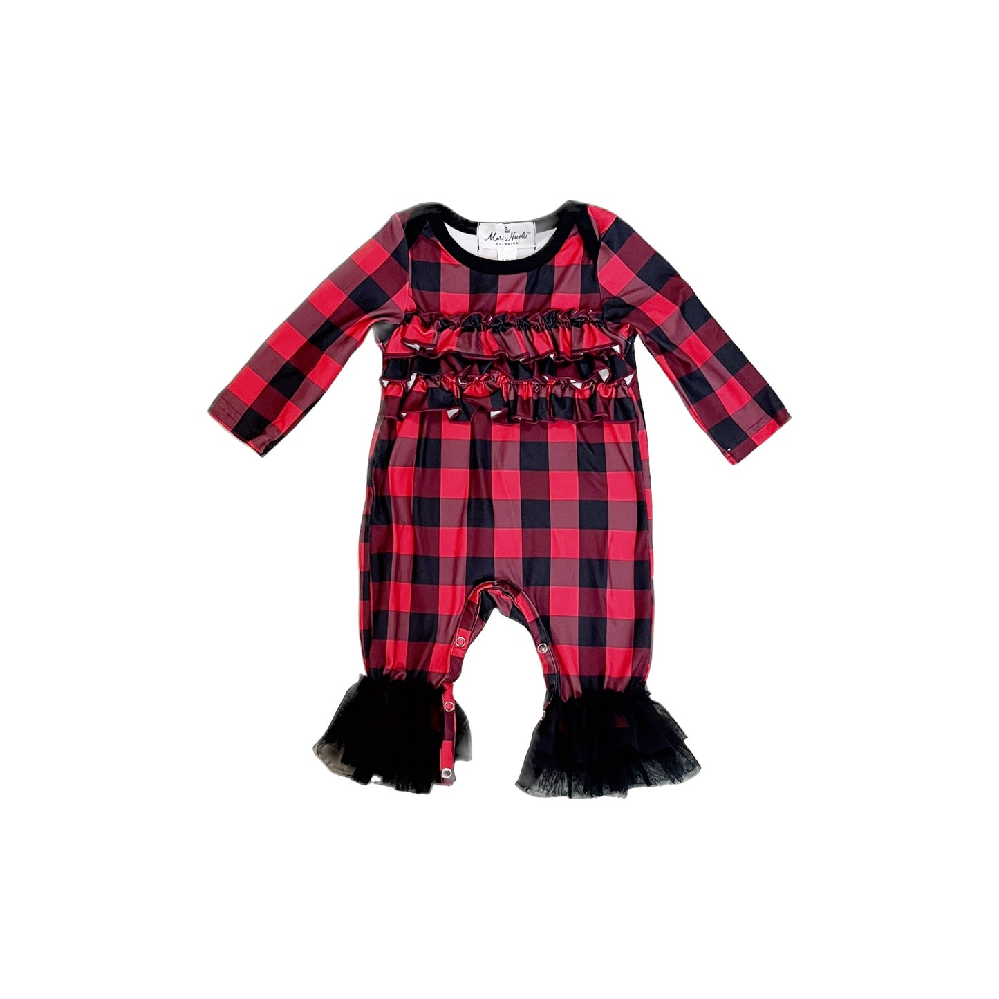 Red Black Plaid Romper