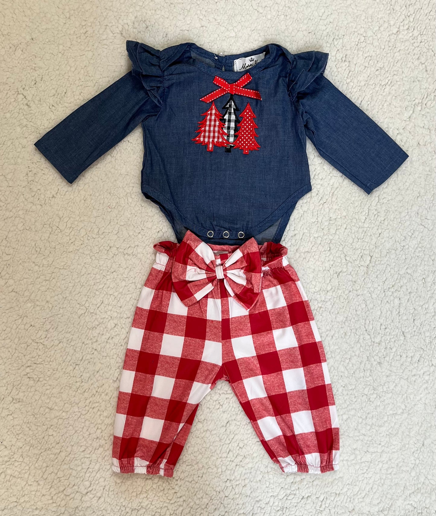 Red Christmas Gingham Outfit